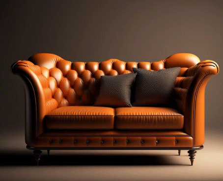 Leather cushion upholstery