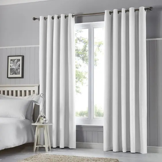 Linen Curtains At Floor Center