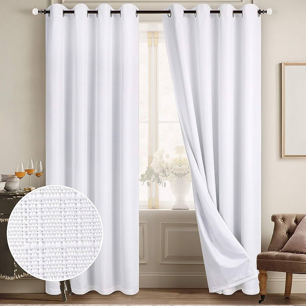 Linen Curtains Dubai | Buy White Sheer Fabrics Curtains UAE