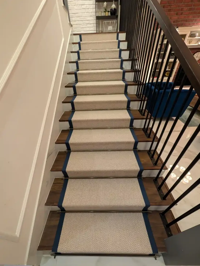 Custom-made staircase carpet design by Floor Center Trading LLC Dubai