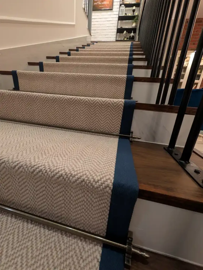 Professional stair carpet fitting service by Floor Center Trading LLC Dubai